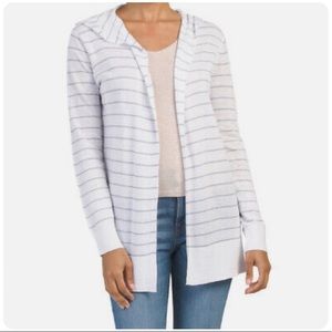 Cardigan Striped Hoodie Casual Cardigan Shirt Top Cynthia Rowley Long sleeves
